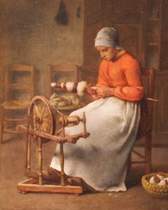 Spinnende Frau