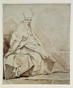 Studie einer drapierten Figur in einem kirchlichen Gewand
