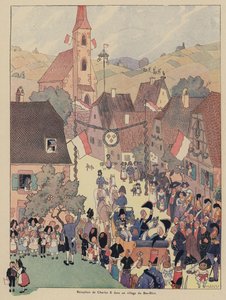 Empfang von König Karl X. von Frankreich in einem Dorf im Bas-Rhin, Elsass von Jean Jacques Waltz