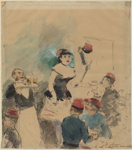 Das Café-Konzert der Reservisten von Jean-Louis Forain