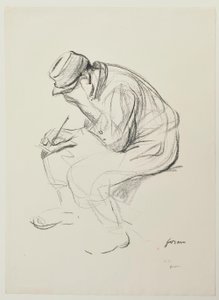 [Sitzender Soldat beim Schreiben] von Jean-Louis Forain