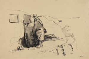 a) In den Schützengräben (recto); b) Studie für In den Schützengräben (verso) von Jean-Louis Forain