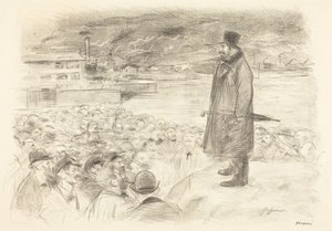 a) Streikszene (3. Platte) (recto); b) Ohne Titel (verso) von Jean-Louis Forain