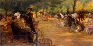 Eine elegante Versammlung im Bois de Boulogne