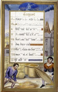 Die Ernte (Jungfrau) - Faksimile der Stunden der Anne von Bretagne, von Jean Bourdichon