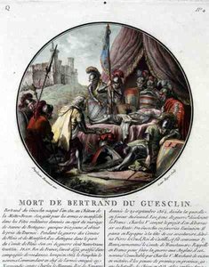 Der Tod von Bertrand du Guesclin (1311-80), graviert von Louis Roger von Jean (after) Duplessis Bertaux