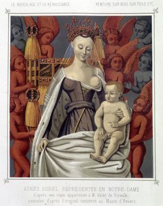 Agnes Sorel (1422-1450) (Dame von Beaute sur Marne) (Beaute-sur-Marne) dargestellt in Notre Dame von Jean (after) Fouquet
