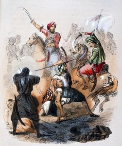 Ibrahim Pacha (1789-1848) auf dem Schlachtfeld, während der Kampagne gegen die Wahhabiten von Jean Adolphe Beauce