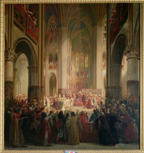 Generalstände von Paris treffen sich in Notre-Dame nach dem Tod von Karl IV. (1295-1328)