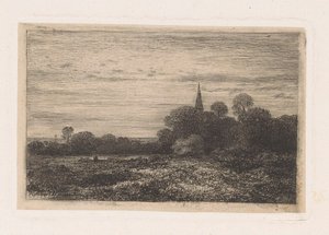 Landschaft mit Kirchturm