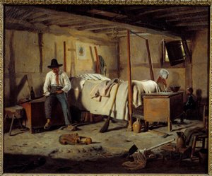 Der Wilderer. Gemälde von Jean Alphonse Roehn (1799-1864) 1850 von Jean Alphonse Roehn