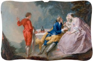 Fete galante: Gesprächsstück, um 1730 von Jean Antoine (after) Watteau