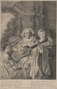 Im Kostüm von Mezetin, Druck von Henri Simon Thomassin c.1717-1726