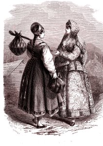Russland. Frauen der Valdai-Berge. 1865 (Gravur)