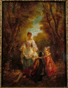Personen in einem Park von Jean Antoine Watteau