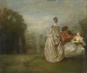 Die zwei Cousins (Les Deux Cousines) von Jean Antoine Watteau