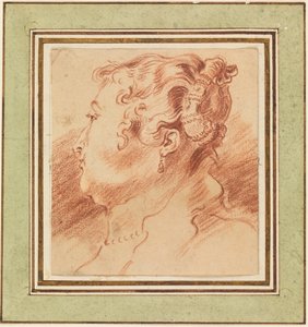 Studie eines Frauenkopfes (ca. 1725) von Jean Antoine Watteau