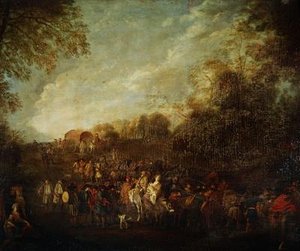 Marschierende Truppen von Jean Antoine Watteau