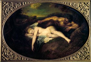 Nymphe und Satyr oder „Jupiter und Antiope“ von Jean Antoine Watteau