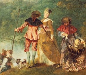 Pilgerfahrt zur Insel Kythera, bekannt als Einschiffung nach Kythera von Jean Antoine Watteau