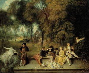 Freuden der Liebe, ca. 1718-1719 von Jean Antoine Watteau