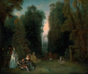 Blick durch die Bäume im Park von Pierre Crozat von Jean Antoine Watteau