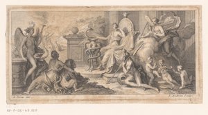 Allegorische Darstellung mit einer Personifikation der Medizin und den vier Elementen von Jean Audran