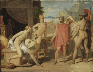 Achilles empfängt in seinem Zelt die Gesandten des Agamemnon von Jean Auguste Dominique Ingres