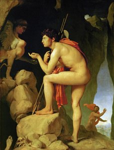 Ödipus löst die Rätsel der Sphinx