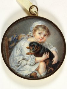 Das kleine Mädchen mit dem Hund von Jean Baptiste (after) Greuze