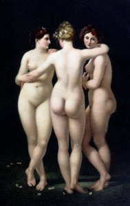 Die drei Grazien. Faksimile aus dem Werk von Jean Baptiste Regnault (1754-1829) - Postkarte von Jean Baptiste (after) Regnault