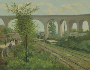 Das Aquädukt von Arcueil am Bahnübergang von Sceaux, 1874