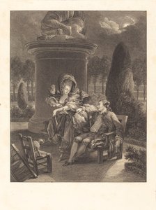 Der Abend in den Tuilerien von Jean Baptiste Blaise Simonet after Pierre Antoine Baudouin