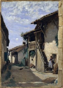 Eine Dorfstraße: Dardagny, 1852, 1857 oder 1863