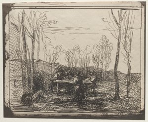 Frühstück in einer Lichtung von Jean Baptiste Camille Corot