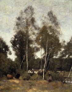 Clairiere Pierre du Bois, die Evaux, nahe Chateau-Thierry von Jean Baptiste Camille Corot