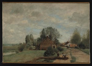 Corot - Die Straße zu den Holzfällern, Arleux-du-Nord, 1871, NMW A 24958 von Jean Baptiste Camille Corot