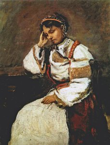 La bohémienne rêveuse, 1865-70 von Jean Baptiste Camille Corot