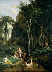 Aktäon überrascht die Göttin Artemis (Diana) beim Baden mit ihren Gefährtinnen