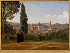 Florenz, Blick von den Boboli-Gärten von Jean Baptiste Camille Corot