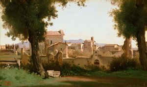Blick von den Farnese-Gärten, Rom von Jean Baptiste Camille Corot
