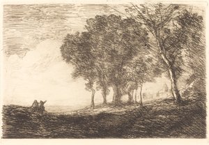 Italienische Landschaft von Jean Baptiste Camille Corot