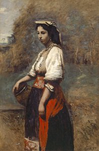 Italienische Frau am Brunnen