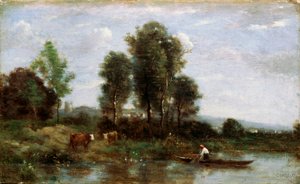 Landschaft mit einem Fluss, 19. Jahrhundert