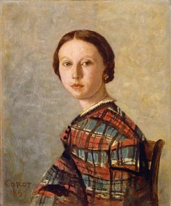 Porträt eines jungen Mädchens von Jean Baptiste Camille Corot