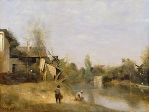 Flussufer bei Mery sur Seine, Aube, ca. 1870 von Jean Baptiste Camille Corot