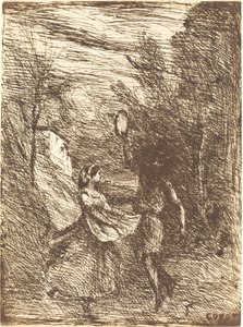 Saltarello von Jean Baptiste Camille Corot