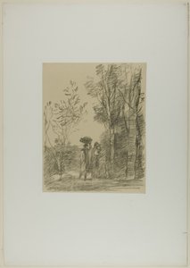 Das Treffen im Wald von Jean Baptiste Camille Corot