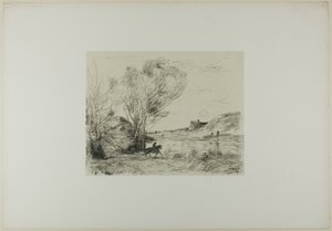 Der Reiter im Schilf von Jean Baptiste Camille Corot