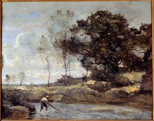 Das Netz wird eingeholt. Gemälde von Camille Corot (1796-1875)